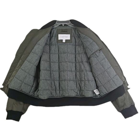 Calvin Klein ~Men's Size M~ Olive Green Full Zip Bomber Jacket Coat NEW. - Picture 8 of 16